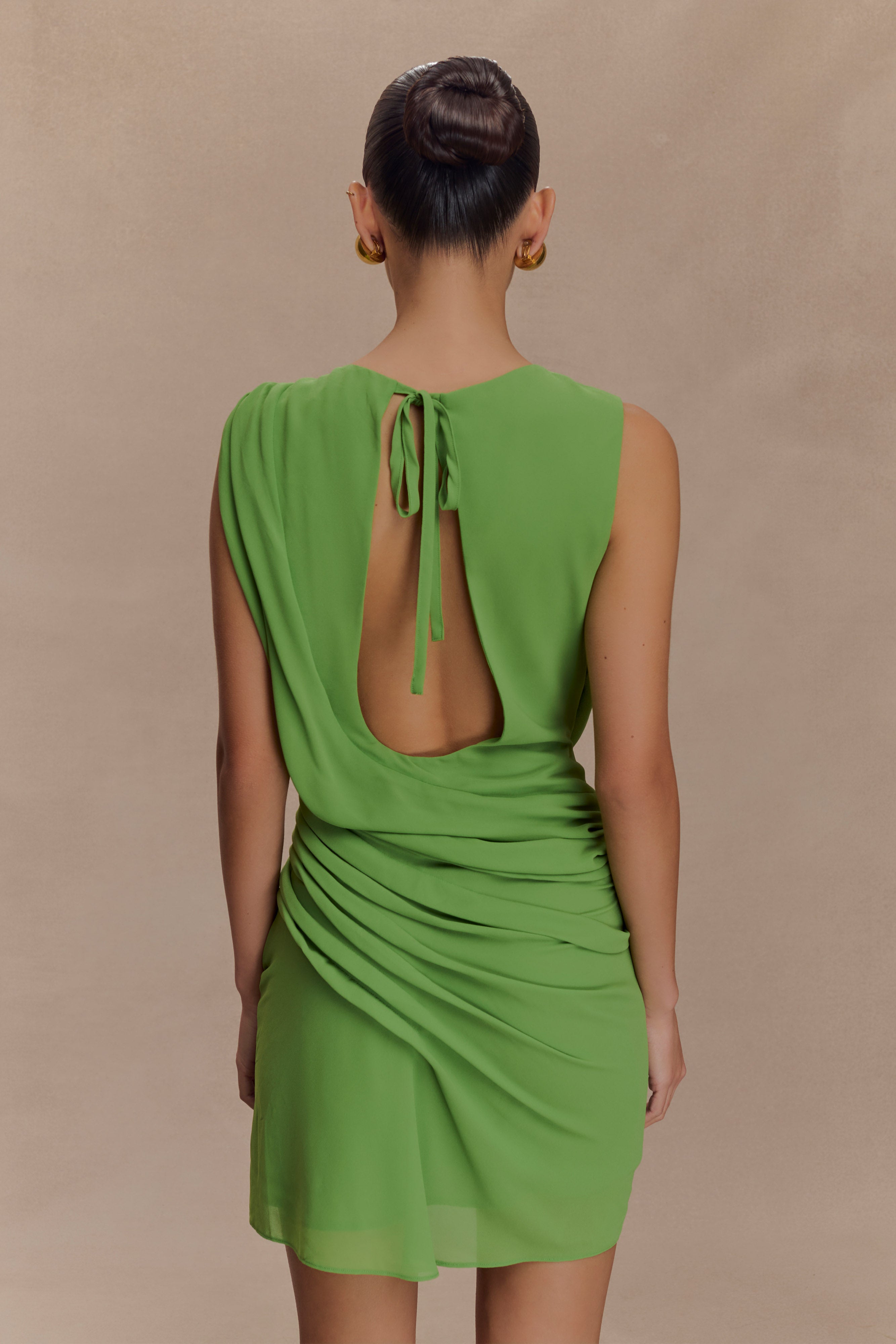 Oria Chiffon Mini Dress - Green